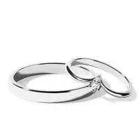 Briliantová svadobná súprava chevron a lesk z bieleho zlata KLENOTA