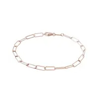 Náramok typu Paperclip z ružového 14k zlata KLENOTA