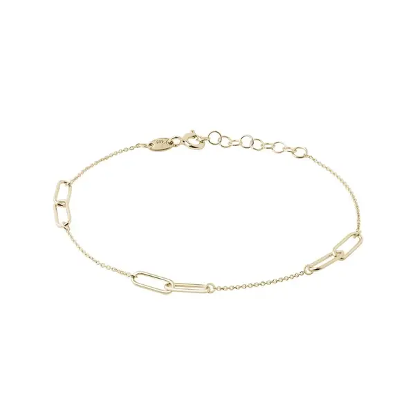 Zlatý retiazkový náramok s geometrickými detailmi KLENOTA