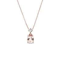 Přívěsek z růžového zlata s morganitem KLENOTA