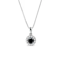 Briliantový přívěsek z bílého zlata s černým diamantem KLENOTA