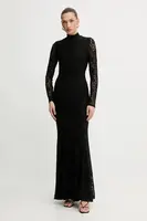 Šaty Bardot černá barva, maxi, 60076DB