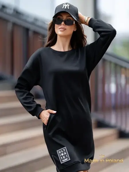 Resti Gravity Core Sweatshirt Dress with Side Zipper