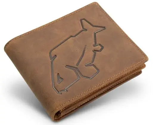 Delphin kožená peňaženka carp outline
