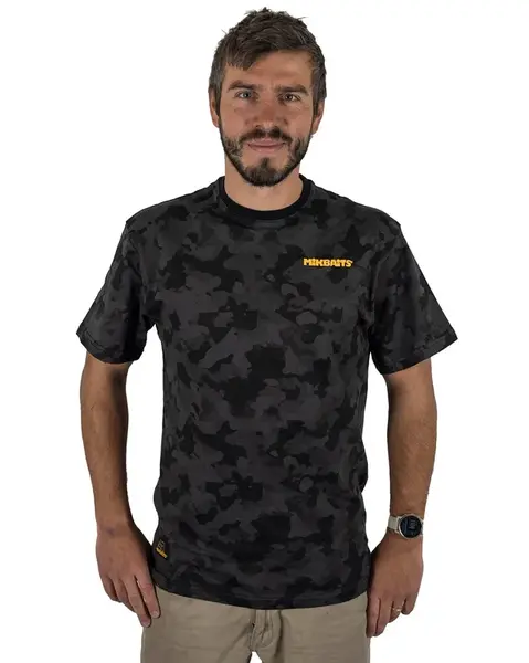 Mikbaits tričko black camou - xxl