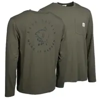 Nash tričko make it happen carp logo long sleeve t-shirt green - xl