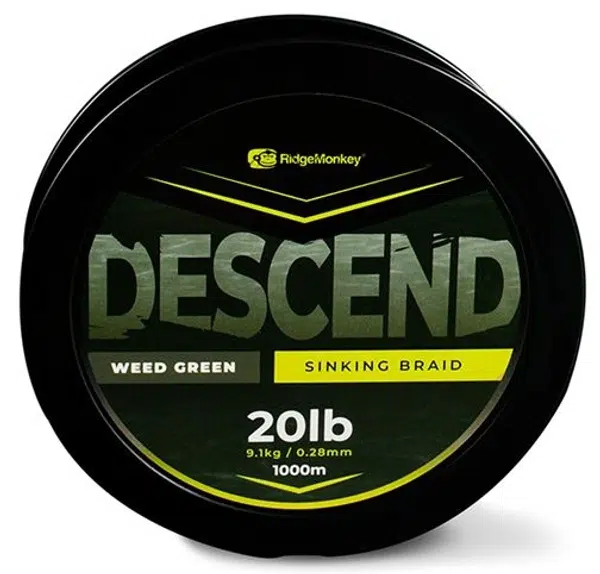 Ridgemonkey šnúra descend sinking braid - 1000 m 0,28 mm 9,1 kg