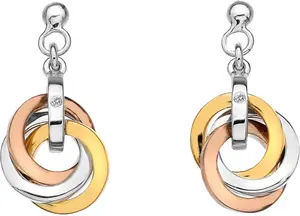 Hot Diamonds Strieborné náušnice Trio Rose Gold DE389