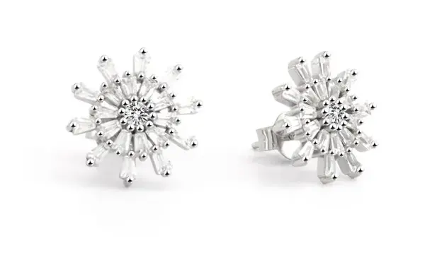 Beneto Pôvabné strieborné náušnice so zirkónmi AGUP2747