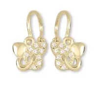 Soliter Detské motýlikovho náušnice zo žltého zlata 239 001 01005