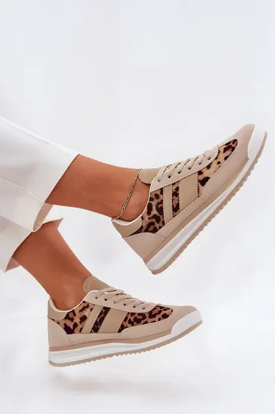 Boto Športová Obuv Dámske Sneakers Leopardie Béžovo-Hnedé Galabis