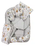 Medi Partners Cocoon in a 5-piece set (cocoon / insert / butterfly pillow / flat pillow / quilt 75x55) – Jelonki + gray minky