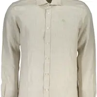 Pánska béžová košeľa s dlhým rukávom