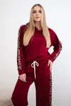 Kesi Włoski Viskózová súprava s leopardími prúžkami Burgundsko