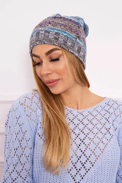Kesi Čapica s fleece Klaudia K255 námorná+sivá