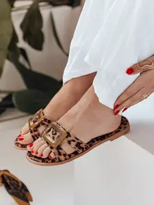 Dámske šľapky GLAMSTEP v panterke