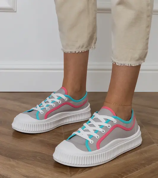 Gemre Dámske sivé tenisky na platforme Salis