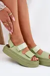 Boto Dámske Sandále Na Platforme S Velcro Zelené Nitepira
