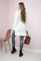 Sweater with stand-up collar ecru