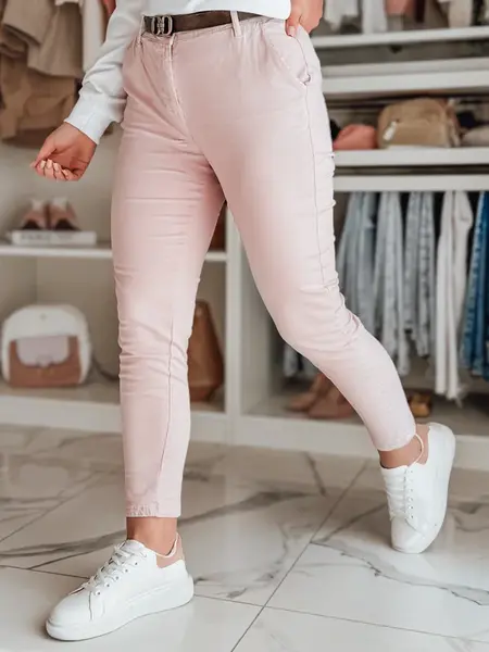 Dámske slim fit nohavice LINESKA ružové