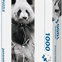 Puzzle 1000 Panda v trávě panoramic