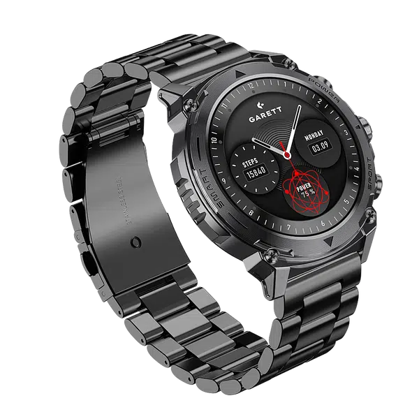 GARETT Smartwatch Atom black steel chytré hodinky
