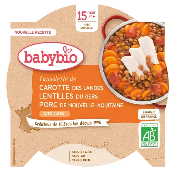 BABYBIO Bravčové mäso so šošovkou 260 g