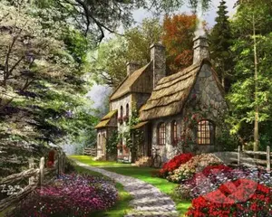 Malování podle čísel - Venkovský domek