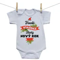 Boodyy Body s krátkym rukávom Veselé Vianoce a šťastný nový rok 80 (9-12 mesiacov)