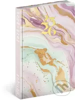 NOTIQUE 18měsíční diář Petito – Růžový mramor 2025/2026