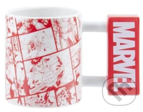 Keramický 3D hrnček Marvel: Rukoväť v tvare loga (objem 450 ml)