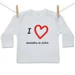 Boodyy Tričko s dlhým rukávom I love mamka a ocko 134 (8-9 rokov)