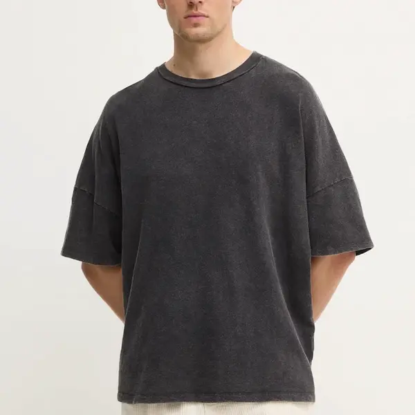 Bavlněné tričko American Vintage šedá barva, MSON02AGE25