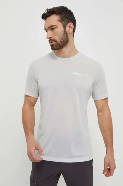 Sportovní tričko Jack Wolfskin Vonnan šedá barva, 1809951