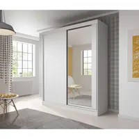 Šatní skříň Bella 03 Barva korpusu: Bílá, Dveře: Bílá mat / zrcadlo