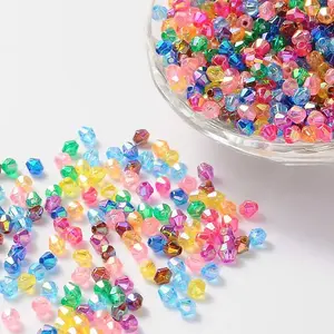Eco-Friendly Bicone AB Color Plated Transparent Acrylic Beads