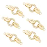 6 Sets Brass Micro Pave Cubic Zirconia Fold Over Clasps