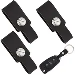 4Pcs Cowhide Leather Keychain with Screw