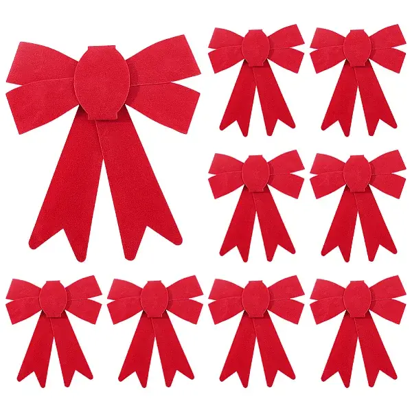 10Pcs Christmas PVC Big Bowknot Decorations