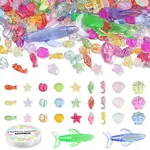 DIY Sea Animal Transparent Acrylic Beaded Bracelets Jewelry Making Kits
