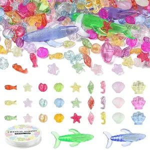 DIY Sea Animal Transparent Acrylic Beaded Bracelets Jewelry Making Kits