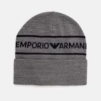 Dětská vlněná čepice Emporio Armani šedá barva, 404707 4F490