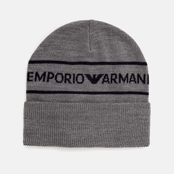 Dětská vlněná čepice Emporio Armani šedá barva, 404707 4F490