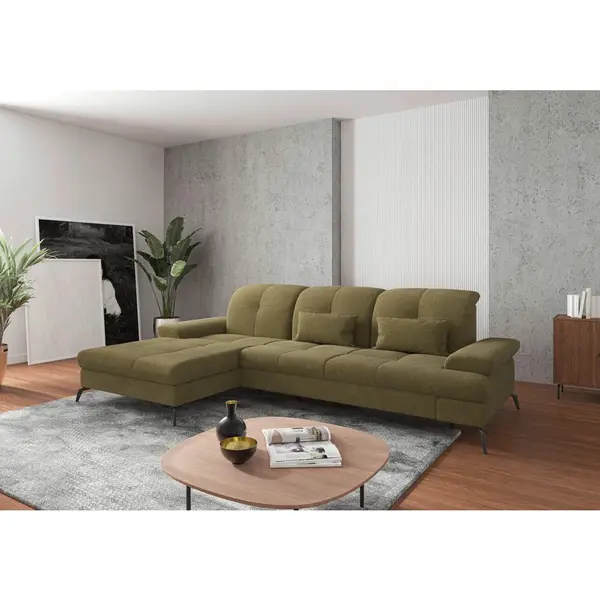 Sit & More ROHOVÁ SEDAČKA, textil, olivově zelená