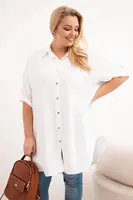 Plus size viskózová košile s prodlouženými zády