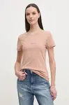 Bavlněné tričko Calvin Klein Jeans oranžová barva, J20J223563
