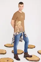 Bavlněné tričko Medicine pánské, hnědá barva, s potiskem