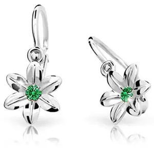 Cutie Jewellery Dětské náušnice z bílého zlata C1993-10-X-2 zelená