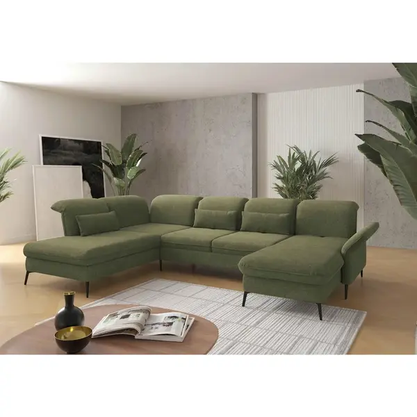 Sit & More SEDACÍ SOUPRAVA, textil, světle zelená