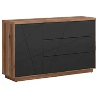 ŠIROKÁ KOMODA, černá, barvy dubu, 156/93/42,5 cm
